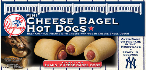 NY Yankees Mini Cheese Bagel Hot Dogs - 24 count