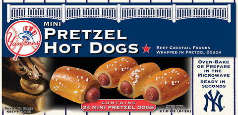 NY Yankees Mini Pretzel Hot Dogs - 24 count